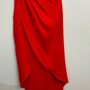 Superdown Asymmetrical Red Skirt